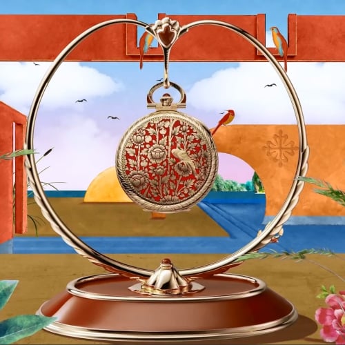 Patek Philippe Pocket Watch Lepine Yellow Gold / Gold Birds