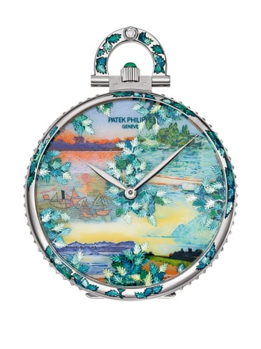 Patek Philippe Pocket Watch Lepine White Gold / Dawn on the Lake