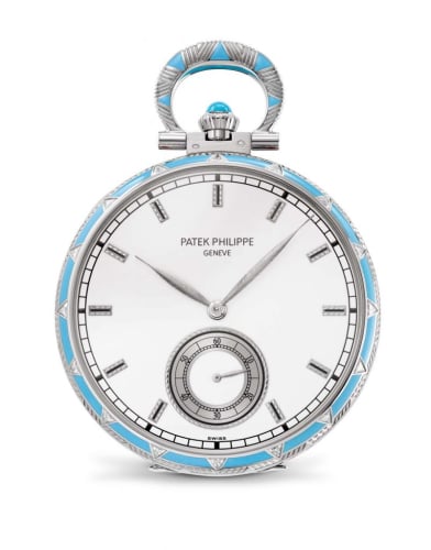 Patek Philippe Pocket Watch Lepine White Gold / Portrait of an Indian