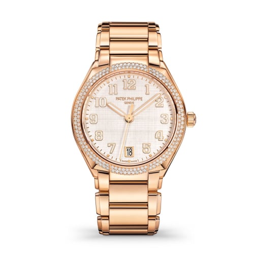 Patek Philippe Twenty-4 Automatic Rose Gold / Diamond / Shantung Silk