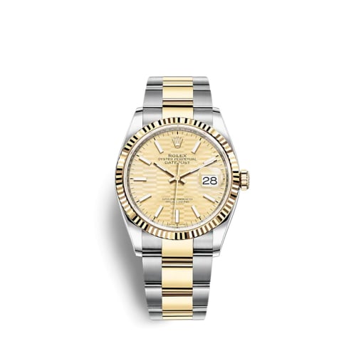 Rolex Datejust 36 Stainless Steel / Yellow Gold / Fluted / Champagne - Fluted / Oyster