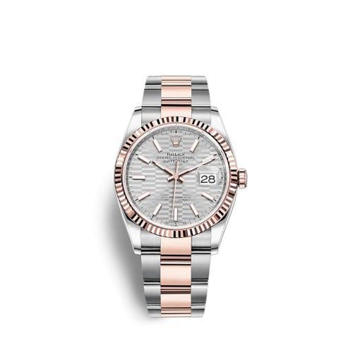 Rolex Datejust 36 Stainless Steel / Everose / Fluted / Silver - Fluted / Oyster