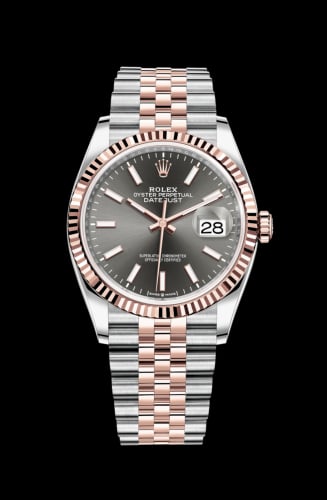 Rolex Datejust 36 Stainless Steel / Everose / Fluted / Slate / Jubilee