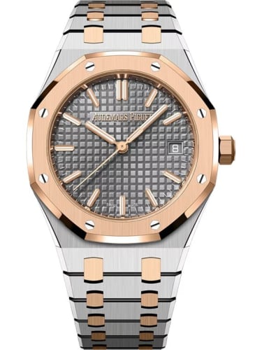 Audemars Piguet Royal Oak Selfwinding 34 Stainless Steel - Pink Gold / Grey / Bracelet