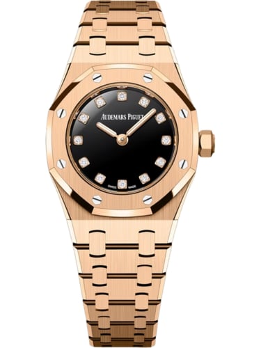Audemars Piguet Royal Oak Mini Quartz Pink Gold / Onyx - Diamond