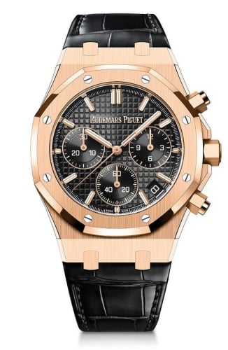 Audemars Piguet Royal Oak Chronograph 41 Pink Gold / Black / Strap / 50th Anniversary