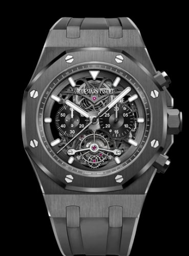 Audemars Piguet Royal Oak 26343 Tourbillon Chronograph Openworked Ceramic / Rubber