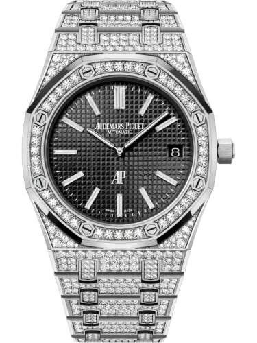 Audemars Piguet Royal Oak Extra-Thin White Gold / Diamond / Black