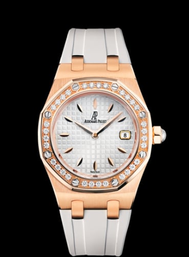 Audemars Piguet Royal Oak Quartz 67621 Pink Gold / Diamond / Silver / Rubber