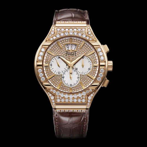 Piaget Polo 43 Chronograph Pink Gold Full Diamond