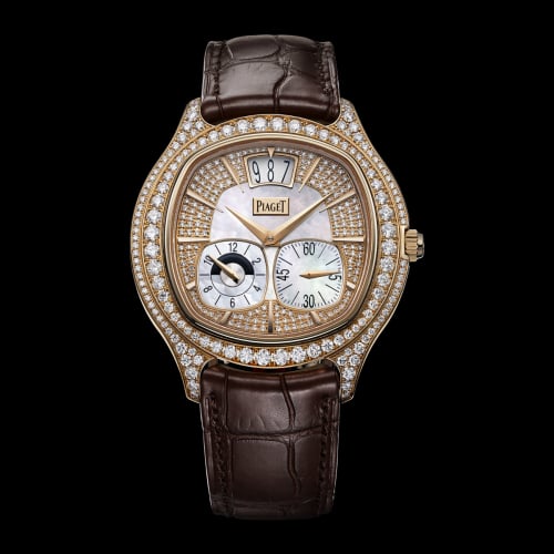 Piaget Emperador Coussin Dual Time Zone Pink Gold Diamond