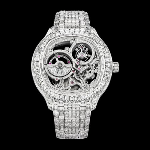 Piaget Emperador Coussin Tourbillon Skeleton White Gold Diamond Bracelet