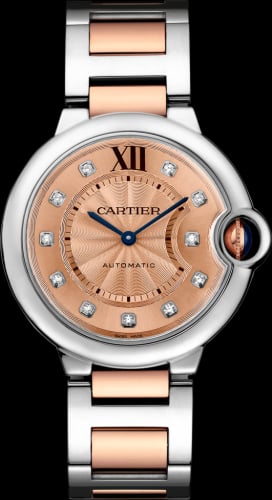Cartier Ballon Blue de Cartier 36 Automatic Stainless Steel / Pink Gold / Champagne / Bracelet