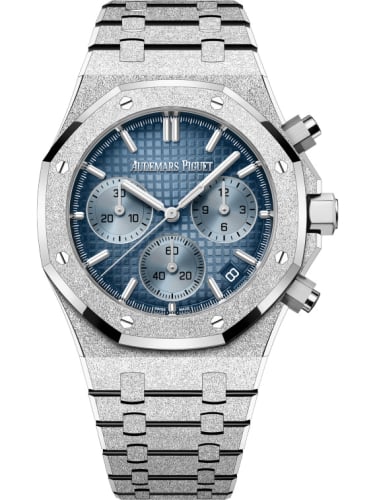 Audemars Piguet Royal Oak Chronograph 41 Frosted White Gold / Blue / Japan