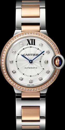 Cartier Ballon Blue de Cartier 36 Automatic Stainless Steel / Pink Gold / Diamonds / Bracelet