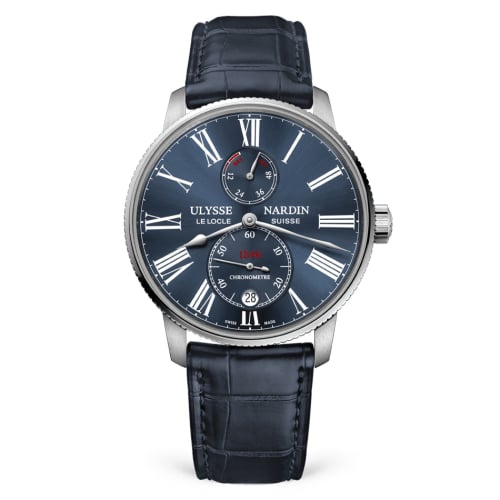 Ulysse Nardin Marine Torpilleur Stainless Steel / Blue / Alligator