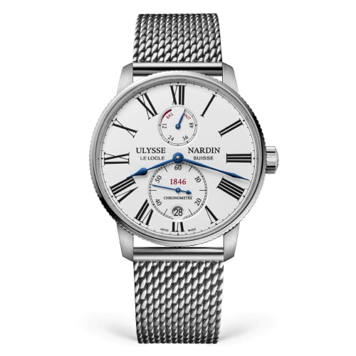 Ulysse Nardin Marine Torpilleur Stainless Steel / White / Mesh