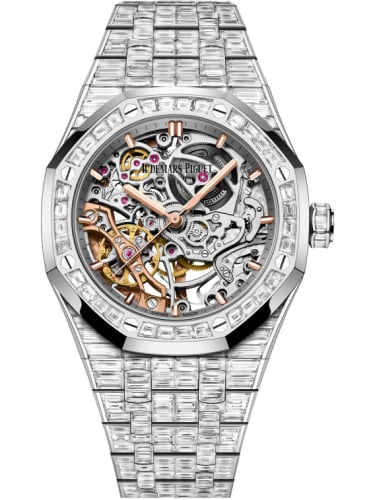 Audemars Piguet Royal Oak 37 Double Balance Wheel Openworked White Gold - Baguette