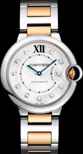 Cartier Ballon Blue de Cartier 36 Automatic Stainless Steel / Pink Gold / Diamond / Bracelet