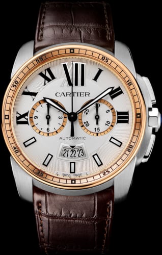 Cartier Calibre de Cartier Chronograph Stainless Steel / Pink Gold / Silver