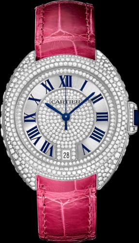 Cartier Clé de Cartier 35 White Gold / Full Diamonds / Red