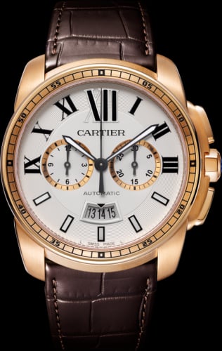 Cartier Calibre de Cartier Chronograph Stainless Pink Gold / Silver