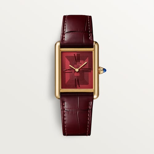 Cartier Tank Louis Cartier Large Manual Yellow Gold / Graphical Red