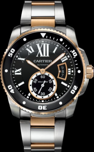 Cartier Calibre de Cartier Diver Stainless Steel / Pink Gold / Black / Bracelet