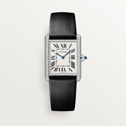 Cartier Tank Must Large Quartz Stainless Steel - Diamond / Silver