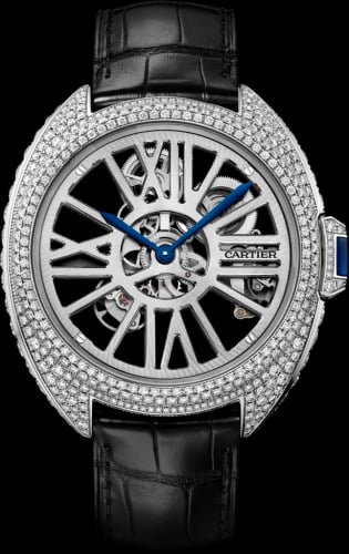 Cartier Clé de Cartier 41 Skeleton Automatic Palladium / Diamond