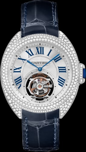 Cartier Clé de Cartier 35 Flying Tourbillon White Gold / Full Diamonds / Red