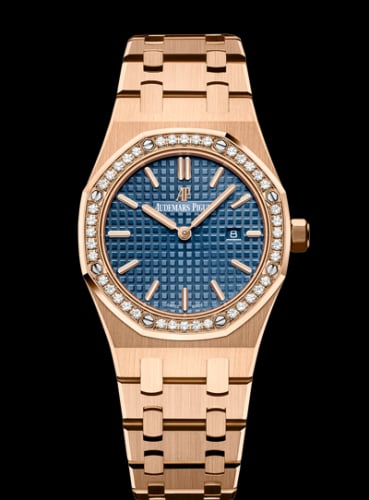 Audemars Piguet Royal Oak 67651 Quartz Pink Gold / Blue / Bracelet