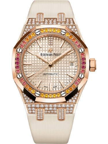 Audemars Piguet Royal Oak Selfwinding 37 Pink Gold / Sapphire / Beige