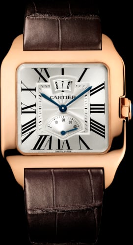 Cartier Santos Dumont 38 Date / Power Reserve Pink Gold / Silver