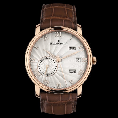 Blancpain Villeret Quantième Annuel GMT Red Gold / Opalin Flinqué