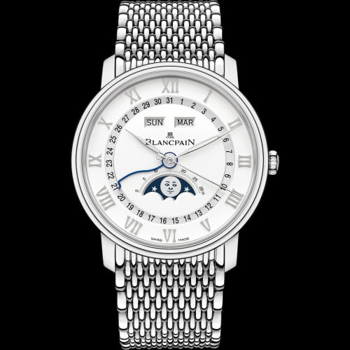 Blancpain Villeret Quantième Complet 40mm Stainless Steel / White