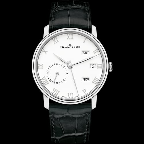 Blancpain Villeret Quantième Annuel GMT Stainless Steel / White