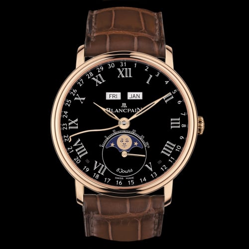 Blancpain Villeret Quantieme Complet 8 Jours Red Gold / Black Enamel