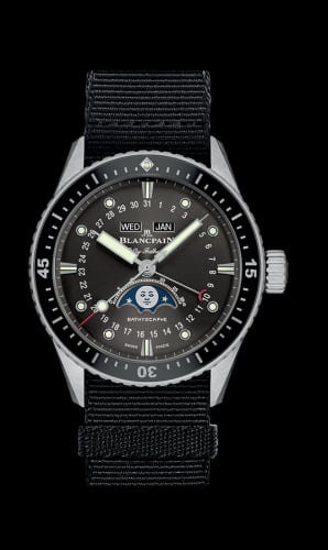 Blancpain Fifty Fathoms Bathygraphe Quantième Complet Black / Grey / Black NATO