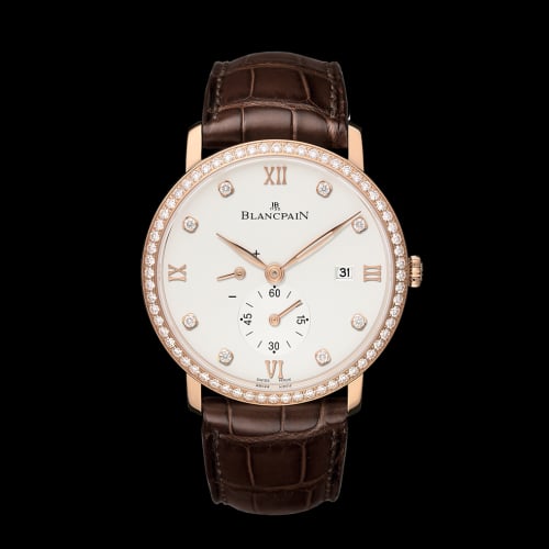 Blancpain Villeret Ultraplate Power Reserve Date Red Gold / Opaline / Diamond