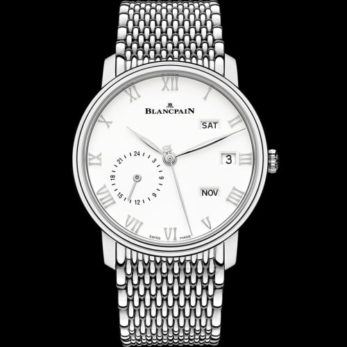 Blancpain Villeret Quantième Annuel GMT Stainless Steel / White / Bracelet