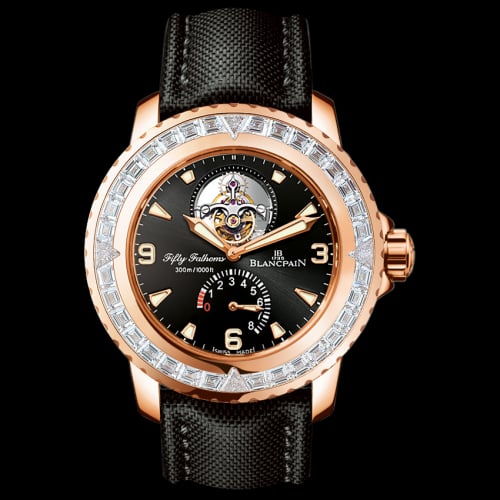 Blancpain Fifty Fathoms Tourbillon 8 Jours Red Gold / Diamonds / Black Canvas