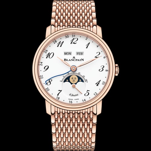 Blancpain Villeret Quantieme Complet 8 Jours Red Gold / Enamel Arabic / Bracelet
