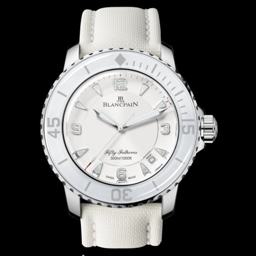 Blancpain Fifty Fathoms Automatique Stainless Steel / White / White Canvas