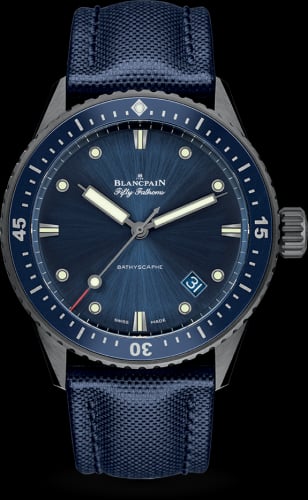 Blancpain Fifty Fathoms Bathyscaphe Ceramic / Blue / Canvas