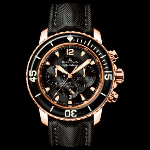 Blancpain Fifty Fathoms Chronographe Flyback Red Gold / Black / Black Canvas