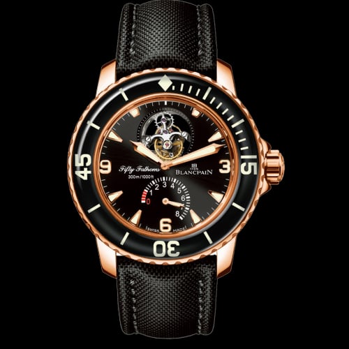 Blancpain Fifty Fathoms Tourbillon 8 Jours Red Gold / Black / Black Canvas