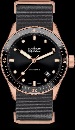 Blancpain Fifty Fathoms Bathyscaphe Sedna Gold / Black / Grey Nato