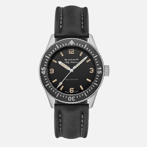 Blancpain Fifty Fathoms Bathyscaphe Stainless Steel / Hodinkee / Black Canvas