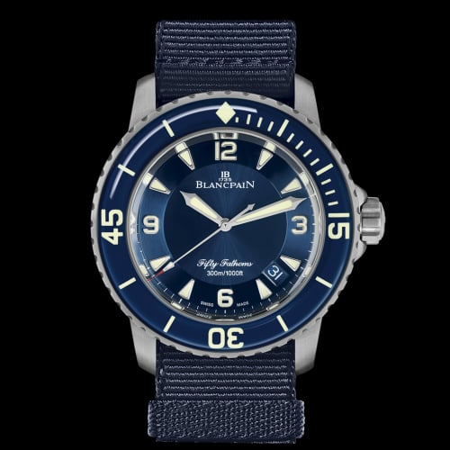 Blancpain Fifty Fathoms Stainless Steel / Blue / Blue NATO